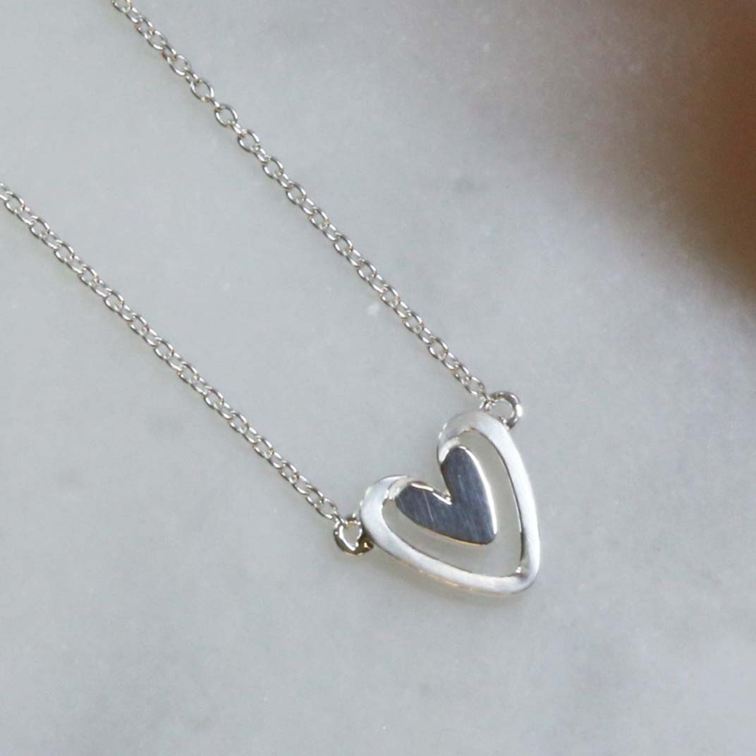 Silver Double Heart Pendant