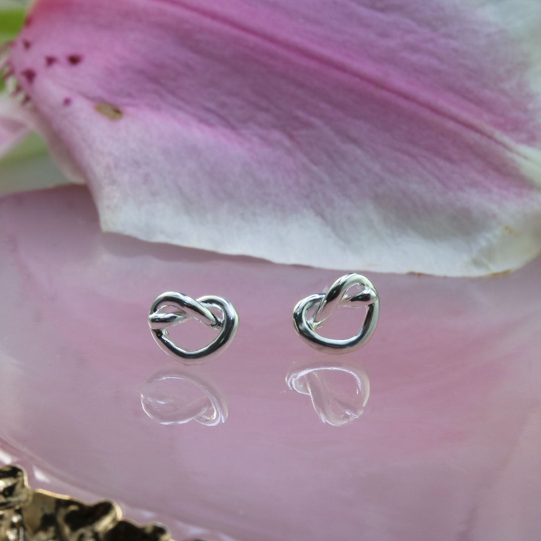 Silver Classic Friendship Knot Earrings