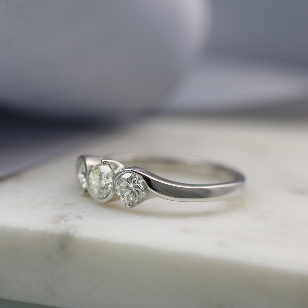 18ct White Gold Three Stone Diamond Ring