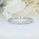 Pre Owned 18ct White Gold Narrow Pave Set Diamond Eternity Ring
