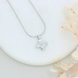 Pre Owned 9ct Gold Solid Chunky Square with a Single Diamond on an 18" Snake Chain
