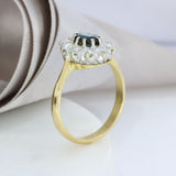 Pre Owned 18ct Gold & Platinum Sapphire & Diamond Cluster Ring