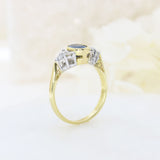 18ct Yellow & White Gold Sapphire & Diamond Fancy Ring