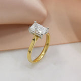 18ct Gold & Platinum Certified Radiant Cut Laboratory Grown Diamond Ring 2.09ct E VS2