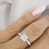 Pre Owned 9ct Gold Princess Cut Diamond Illusion Set Cluster Ring 0.50ct