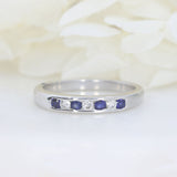 Pre Owned 18ct White Gold Sapphire & Diamond Channel Set Eternity Ring