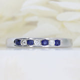 Pre Owned 18ct White Gold Sapphire & Diamond Channel Set Eternity Ring