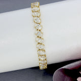 Pre Owned 14ct Yellow Gold Oval CZ Tennis Bracelet