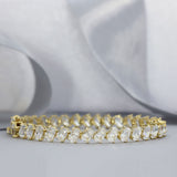 Pre Owned 14ct Yellow Gold Oval CZ Tennis Bracelet