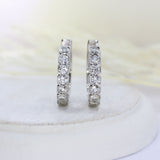 Pre Owned 18ct White Gold Diamond Creole Earrings Approx 0.84ct