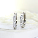 Pre Owned 18ct White Gold Diamond Creole Earrings Approx 0.84ct