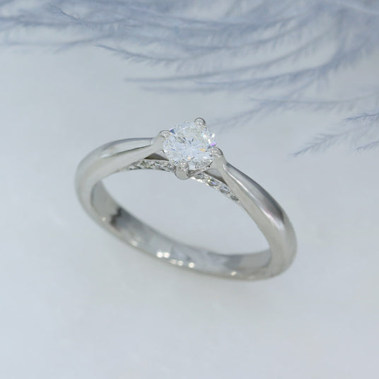 Pre Owned Platinum Solitaire Diamond Ring 0.30ct