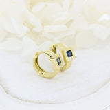 Pre Owned 18ct Yellow Gold Sapphire & Diamond Huggie Earrings