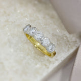 18ct Gold 5 Stone Diamond Eternity Ring with a Platinum Setting 1.05ct