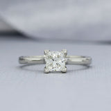 Pre Owned Platinum GIA Certified Princess Cut Diamond Solitaire Ring 0.73ct F VS1