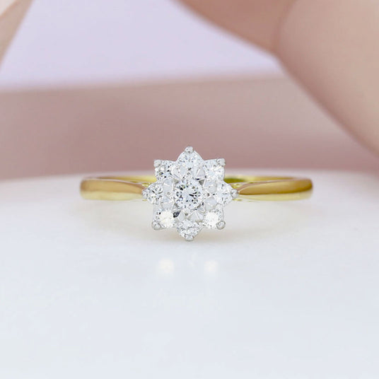 Pre Owned 18ct Yellow Gold Diamond Cluster Ring