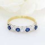 Pre Owned 18ct Gold Sapphire & Diamond Eternity Ring.