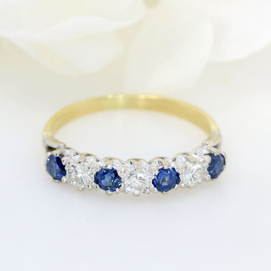 Pre Owned 18ct Gold Sapphire & Diamond Eternity Ring.