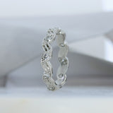 Pre Owned Platinum Zig Zag Diamond Full Eternity/wedding ring.