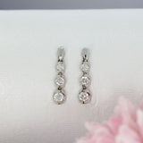 Pre Owned 18ct Gold Diamond 3 Stone Drop Earrings 0.50ct