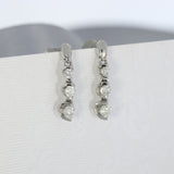 Pre Owned 18ct Gold Diamond 3 Stone Drop Earrings 0.50ct