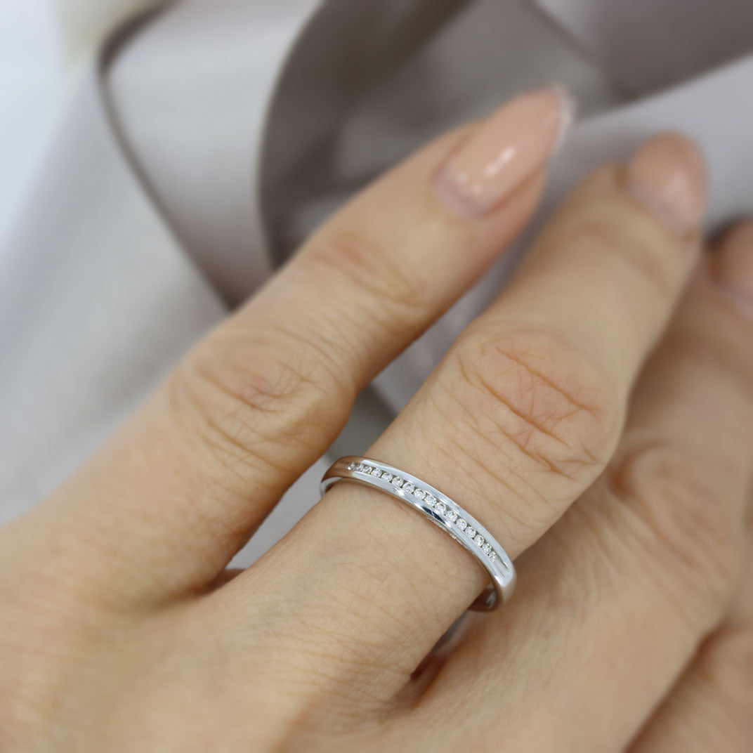 18ct White Gold Channel Set Diamond Eternity or Wedding Ring