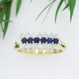 Pre Owned 18ct Yellow Gold Sapphire & Diamond Cluster Ring