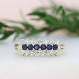 Pre Owned 18ct Yellow Gold Sapphire & Diamond Cluster Ring
