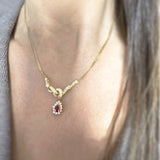 Pre Owned 18ct Yellow Gold Ruby & Diamond Necklace Approx Diamond Weight: 0.75ct