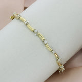 Pre Owned 14ct Yellow Gold Diamond Line Bracelet