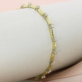 Pre Owned 14ct Yellow Gold Diamond Line Bracelet
