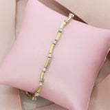 Pre Owned 14ct Yellow Gold Diamond Line Bracelet