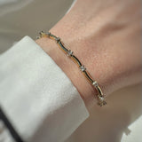 Pre Owned 14ct Yellow Gold Diamond Line Bracelet