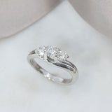 18ct White Gold 3 Stone Diamond Crossover Ring Approx 1ct