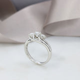 18ct White Gold 3 Stone Diamond Crossover Ring Approx 1ct