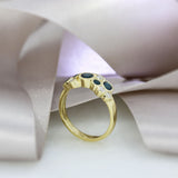 9ct Yellow Gold Sapphire & Diamond Bubble Cluster Ring