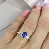 18ct Gold & Platinum Tanzanite & Diamond Ring