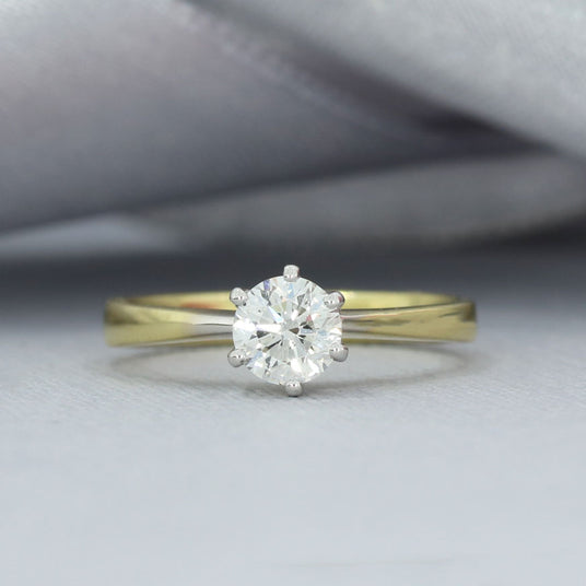 Pre Owned GIA 18ct Yellow Gold Diamond Solitaire Ring 0.70ct G SI1