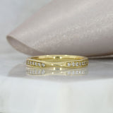 18ct Yellow Gold Pave Set Diamond Twist Wedding or Eternity Ring