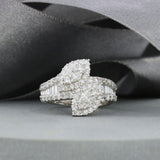 Pre Owned 18ct White Gold Fancy Marquise Crossover Diamond Cluster Ring 1.86ct