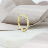 Pre Owned 18ct Yellow Gold Twisted Diamond Wedding Ring