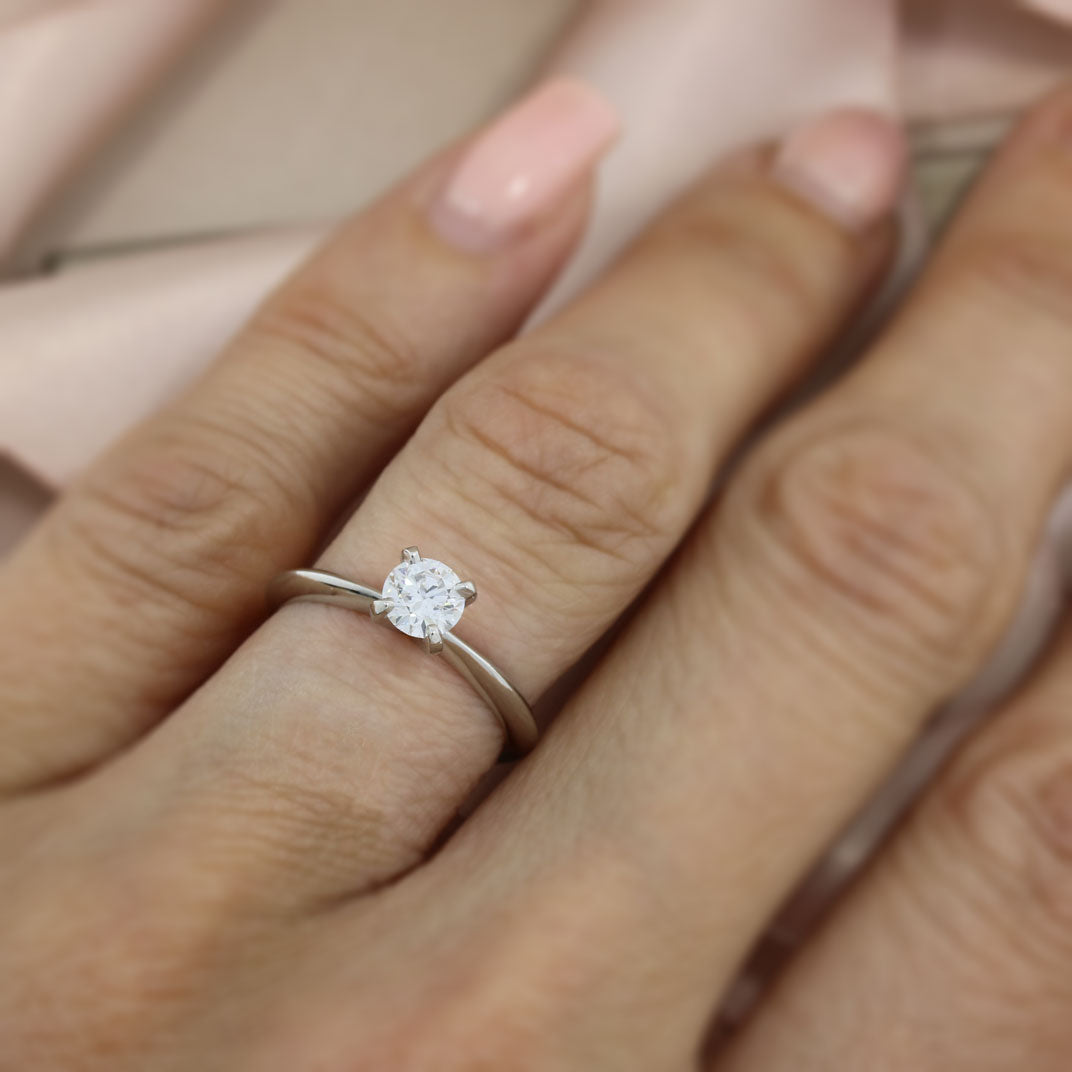 Platinum IGI Certified Brilliant Cut Lab Grown Diamond Solitaire Ring 0.50ct