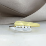 Pre Owned 18ct Gold & Platinum Trap Set Diamond Crossover Ring
