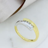 Pre Owned 18ct Gold & Platinum Trap Set Diamond Crossover Ring