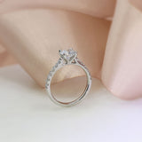 Platinum Certified Lab Grown Diamond Solitaire Ring with Stone Set Shoulders 1.47ct