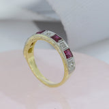 Pre Owned 18ct Yellow Gold Ruby & Diamond Eternity Ring