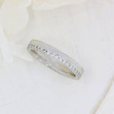 Platinum 3mm Wedding Ring with One Edge Set With Laboratory Grown Diamonds  0.32ct