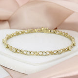 9ct Yellow Gold infinity Diamond Line Bracelet 0.64ct