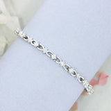9ct White Gold Fancy Link Diamond Bracelet 1.06ct