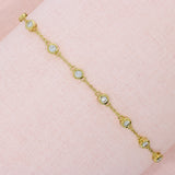 18ct Yellow Gold Round Brilliant Cut Diamond Line Bracelet 0.78ct